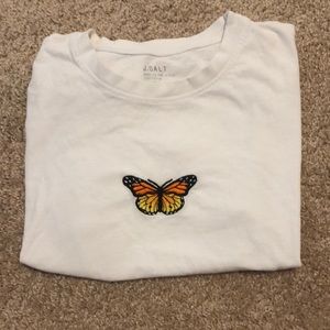 Brandy Melville Butterfly baby tee